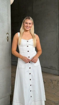 LILYWHYT Denim Dress Edit|The Denim Edit^Indigo Midi Dress - White Denim