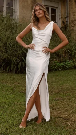SASHA (BNE) Mon Cheri|Dresses^Iris Asymmetrical Maxi Dress - Ivory