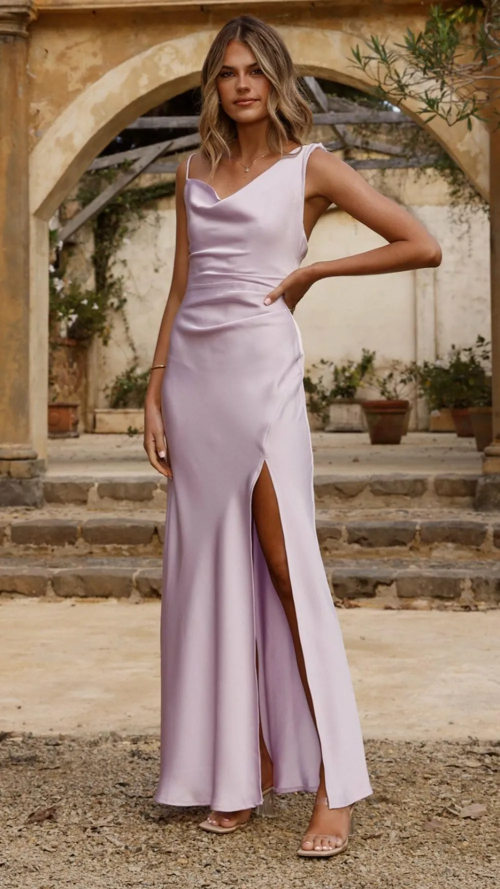 SASHA (BNE) Mon Cheri|Dresses^Iris Asymmetrical Maxi Dress - Lilac