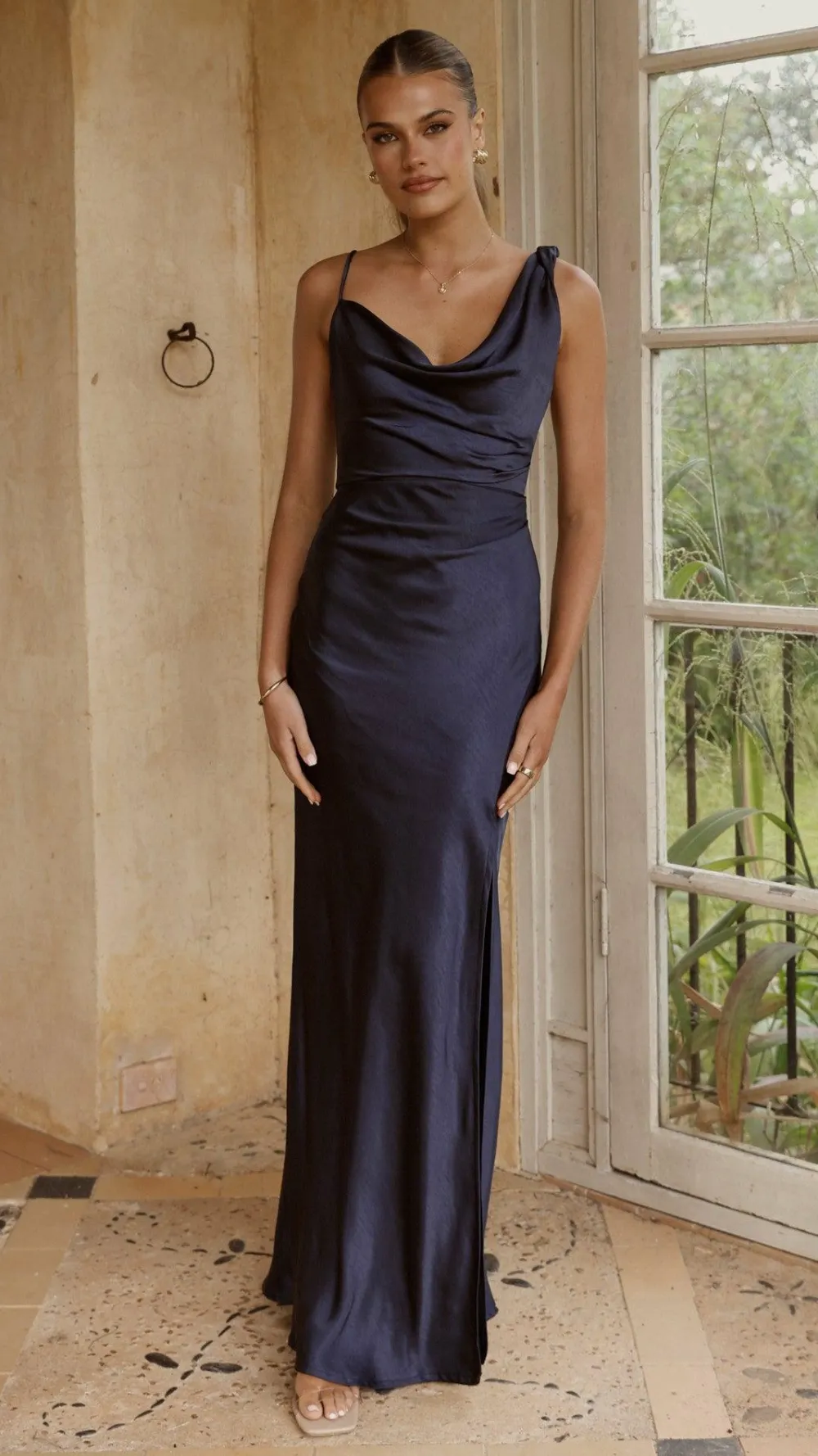 SASHA (BNE) Mon Cheri|Dresses^Iris Asymmetrical Maxi Dress - Navy