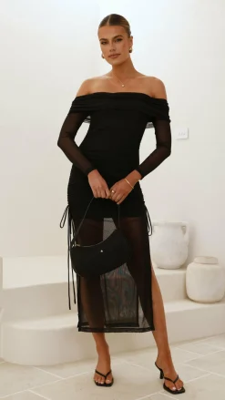 Sweet Acacia Dresses|Maxi^Isadora Off Shoulder Maxi Dress - Black