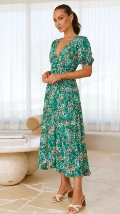 Sweet Acacia Sale Dresses^Itzel Midi Dress - Green Floral