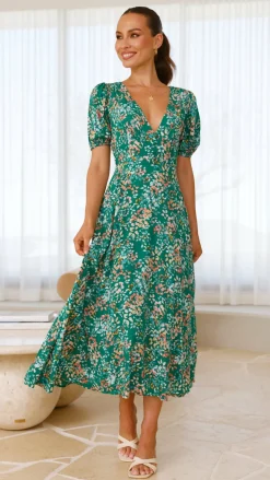 Sweet Acacia Sale Dresses^Itzel Midi Dress - Green Floral