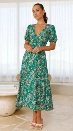 Sweet Acacia Sale Dresses^Itzel Midi Dress - Green Floral