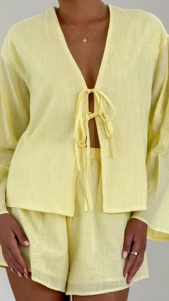 By Frankie Bottoms|Tops^Iveena Top and Shorts Set - Yellow
