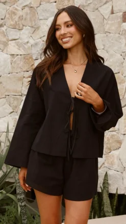 By Frankie Sets|Bottoms^Iveena Top and Shorts Set - Black