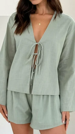 By Frankie Sets|Tops^Iveena Top and Shorts Set - Sage