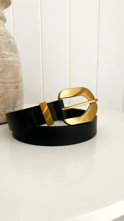 Angel Whisper Belts|The Denim Edit^Jace Belt - Black / Gold