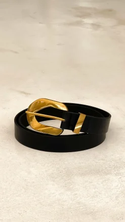 Angel Whisper Belts|The Denim Edit^Jace Belt - Black / Gold