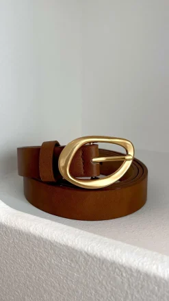 Angel Whisper Belts^Jacory Belt - Brown/Gold