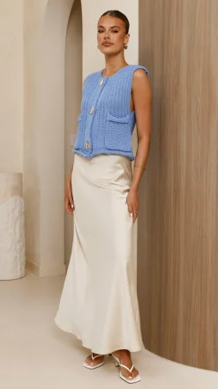 KOLI Knitwear|Knitwear^Jaffa Cropped Knit Vest - Blue