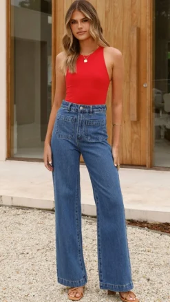 Burans Tops^Jakira Bodysuit - Red