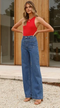 Burans Tops^Jakira Bodysuit - Red