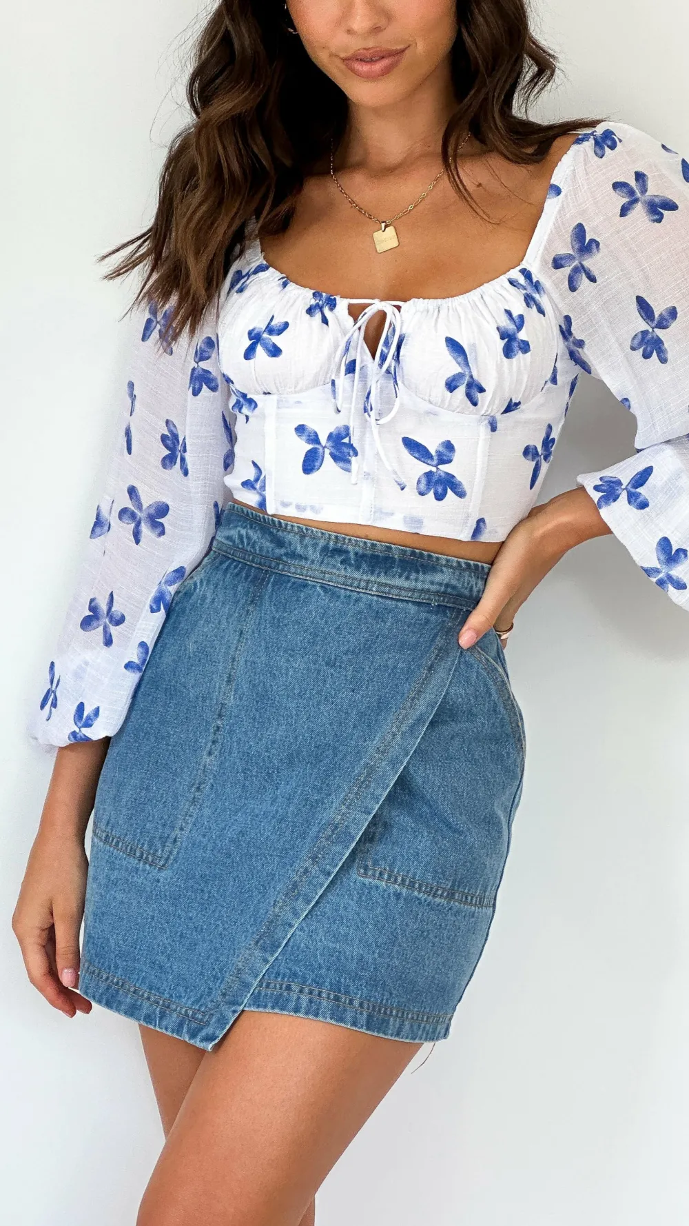 Pink Diamond The Denim Edit|Bottoms^Jamaya Mini Skirt - Blue Denim
