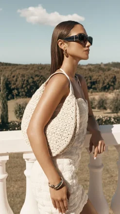 Billini Bags|Billini^Jasmine Shoulder Bag - Natural Raffia-White