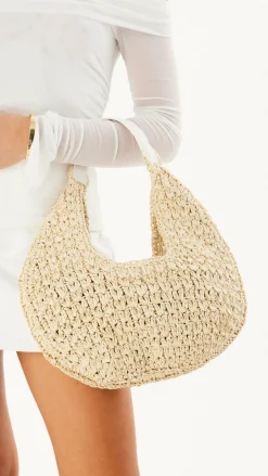 Billini Bags|Billini^Jasmine Shoulder Bag - Natural Raffia-White