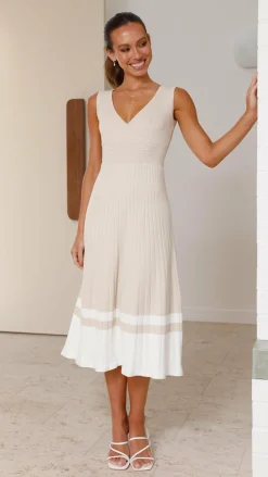 My Girl Knit Dresses|Knitwear^Jayde Knit Dress - Beige/White