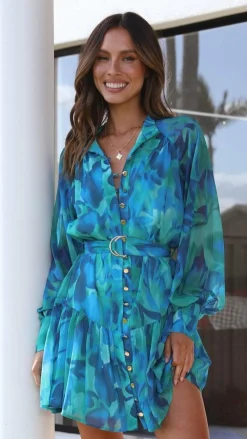 Main St Dresses|Mini^Jazmyn Mini Dress - Blue Multi