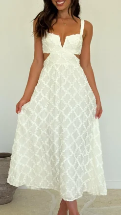 Main St Dresses|Midi^Jenny Side Cut Midi Dress - Cream