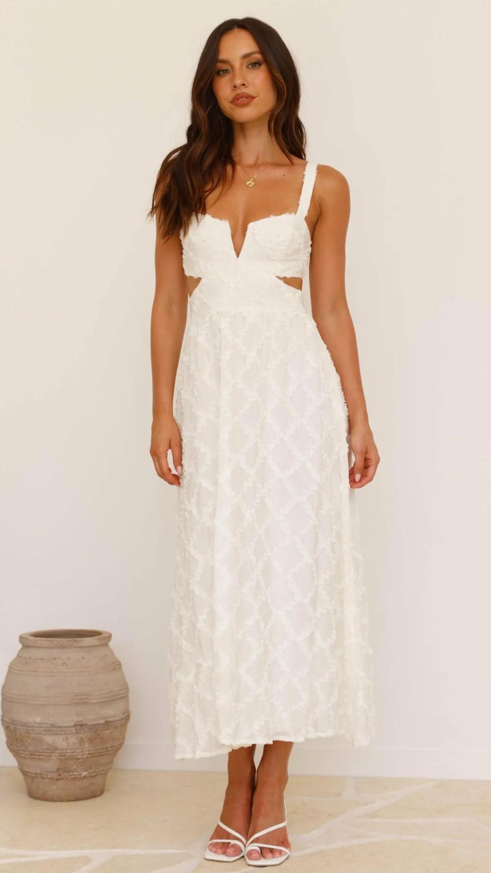Main St Dresses|Midi^Jenny Side Cut Midi Dress - Cream