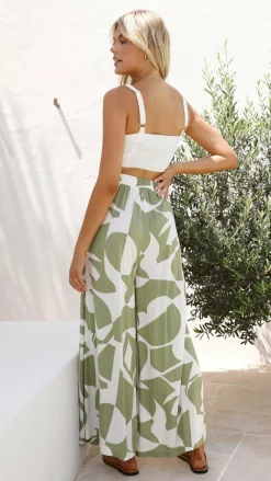 Miracle Fashion Bottoms^Jerika Pants - Sage Print