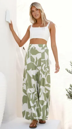 Miracle Fashion Bottoms^Jerika Pants - Sage Print