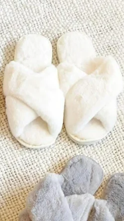 Angel Whisper Gift Collection|Slippers^Jessica Fluffy Slippers - White
