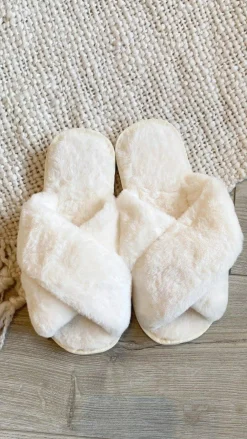 Angel Whisper Gift Collection|Slippers^Jessica Fluffy Slippers - White