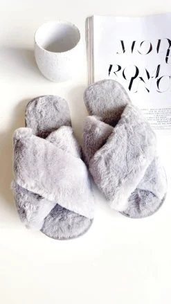 Angel Whisper Slippers|Shoes^Jessica Fluffy Slippers - Grey