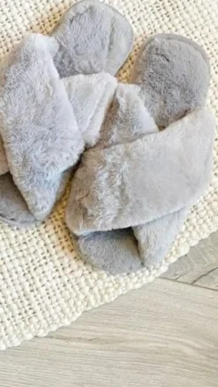 Angel Whisper Slippers|Shoes^Jessica Fluffy Slippers - Grey