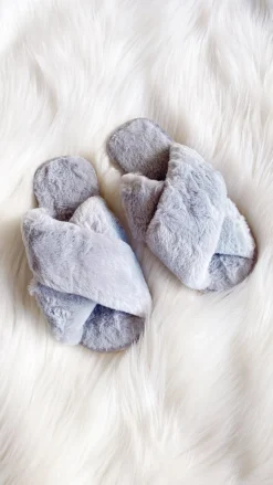 Angel Whisper Slippers|Shoes^Jessica Fluffy Slippers - Grey