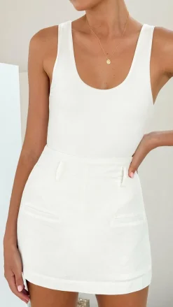 Burans Bottoms^Jessica Skort - White Linen Blend