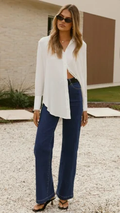 Bubblegum Tops^Juliana Button Up Shirt - White
