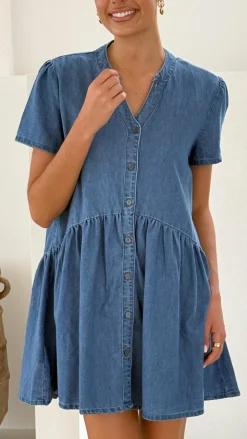 Fashion Allied Denim Dress Edit|The Denim Edit^Juliani Mini Dress - Blue Denim
