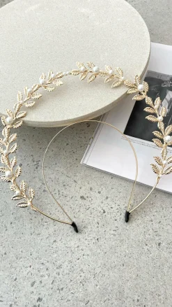 Morgan and Taylor Fascinators|Hair Accessories^Juliet Halo Headband - Gold