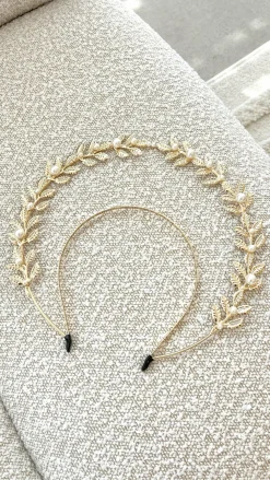 Morgan and Taylor Fascinators|Hair Accessories^Juliet Halo Headband - Gold