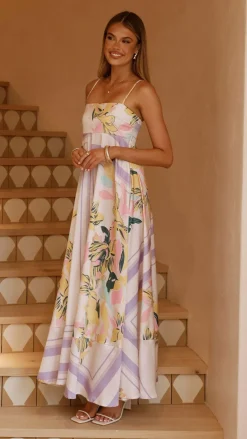 YH AND CO Dresses|Maxi^Kaethe Maxi Dress - Beige/Lilac