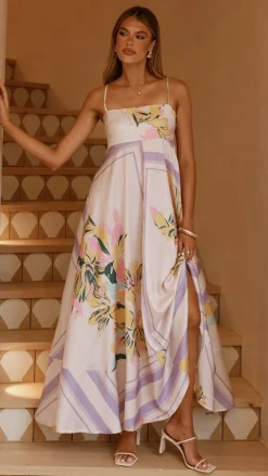 YH AND CO Dresses|Maxi^Kaethe Maxi Dress - Beige/Lilac