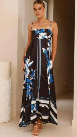 YH AND CO Dresses|Maxi^Kaethe Maxi Dress - Black/Blue