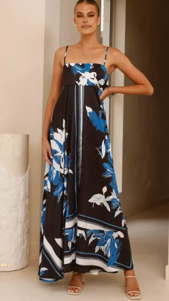 YH AND CO Dresses|Maxi^Kaethe Maxi Dress - Black/Blue