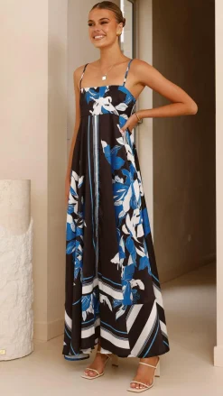 YH AND CO Dresses|Maxi^Kaethe Maxi Dress - Black/Blue