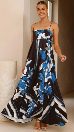 YH AND CO Dresses|Maxi^Kaethe Maxi Dress - Black/Blue