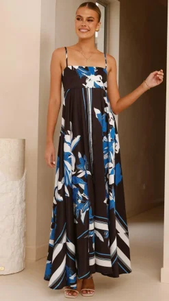 YH AND CO Dresses|Maxi^Kaethe Maxi Dress - Black/Blue