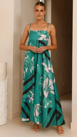 YH AND CO Dresses|Maxi^Kaethe Maxi Dress - Green/Pink