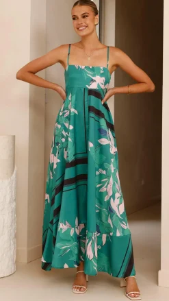 YH AND CO Dresses|Maxi^Kaethe Maxi Dress - Green/Pink