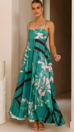 YH AND CO Dresses|Maxi^Kaethe Maxi Dress - Green/Pink