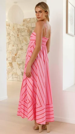 YH AND CO Dresses|Maxi^Kaethe Maxi Dress - Pink / Red Stripe