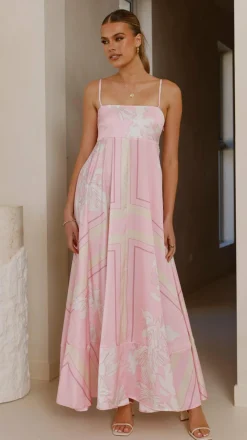 YH AND CO Dresses|Maxi^Kaethe Maxi Dress - Pink/White