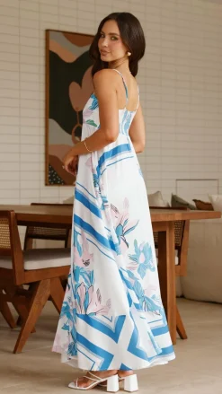 YH AND CO Dresses|Maxi^Kaethe Maxi Dress - White/Blue