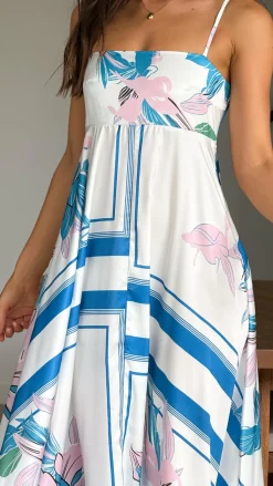 YH AND CO Dresses|Maxi^Kaethe Maxi Dress - White/Blue